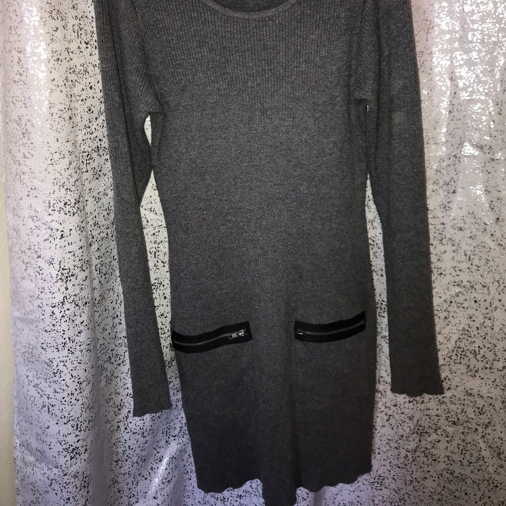 Fitted Sweater Dress with Pockets